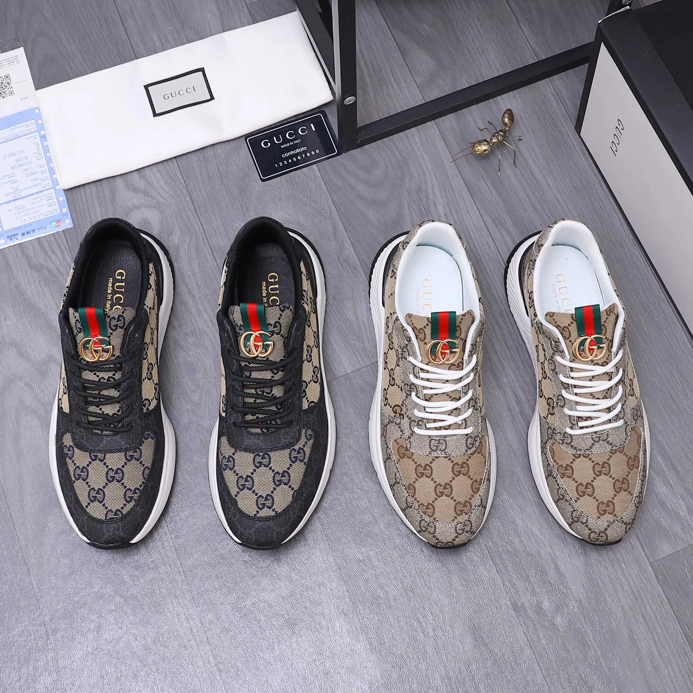 Men's shoes 💰460 Product trademark: GUCCI "Gucci" casual shoes Regular size: 38-44 (45 is custom-made and non-returnable) Product materials: Selected cowhide stitching breathable woven upper, breathable mesh lining, rubber outsole